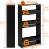 TEAMIX 4 Tier Slim Storage Cart with Handle, Small Kitchen