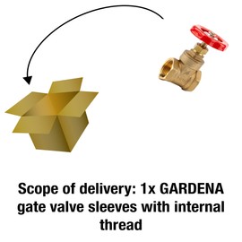 Gardena Sleeve Gate Valve with Internal Thread: Barrier Bolt with Female Thread on Both Sides, 26.5 mm (G 3/4 Inch) Thread, 12 Bar Working Pressure (7340-20)