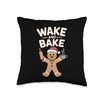 Wake and Bake Gingerbread Rolling Pin Christmas Cookie Throw Pillow