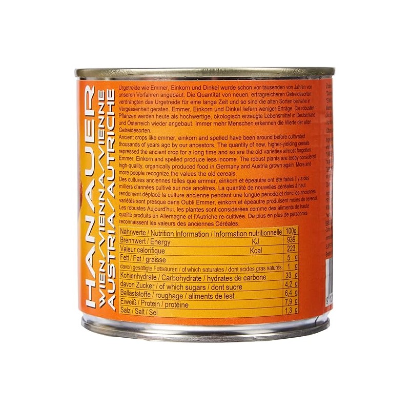 Hanauer Organic Original Grain Bread in Cans (1 x 180