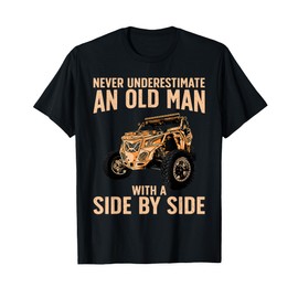 Funny SxS Art For Grandpa Men UTV Side-By-Side Quad Riding T-Shirt