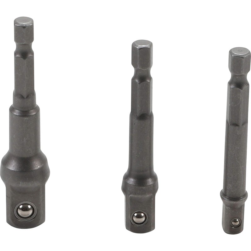 Kraftmann 8204 Electric Drill Adaptor Set, Silver, Set of 3