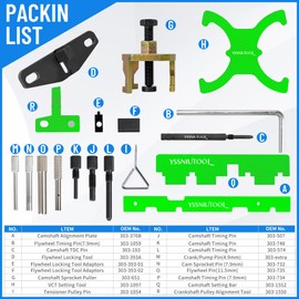 18pcTiming Tool for Ford, Engine Timing Tool Kit Camshaft Flywheel Locking Tools for Ford Fiesta Fusion Escape Mazda 1.4 1.6 1.8 2.0 Di/TDCi/TDDi ECOBOOST 1.6 Ti-VCT 1.5 1.6 VVT 2.5L Replace 303-1097