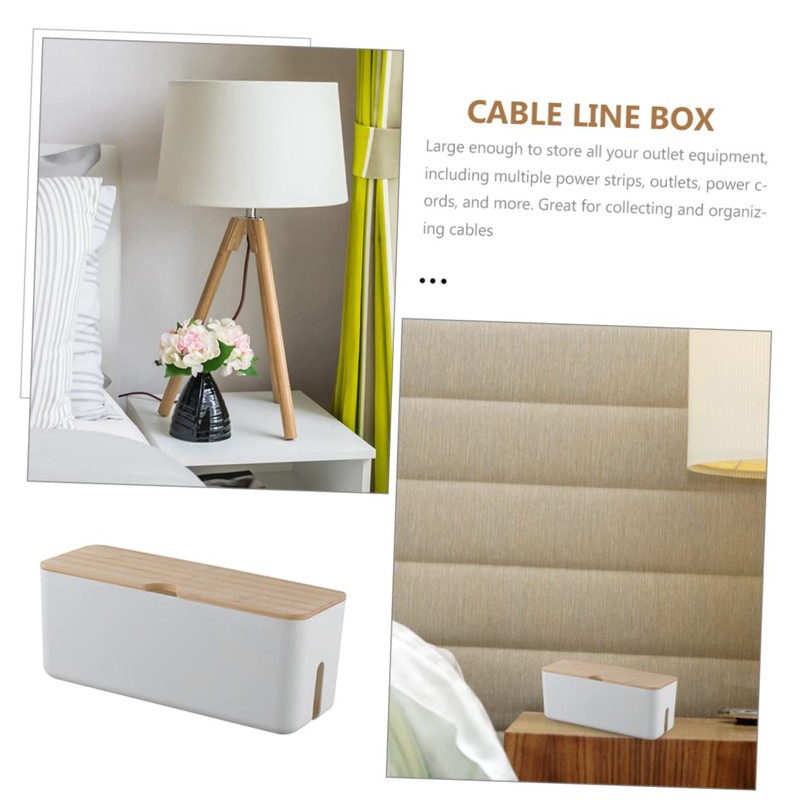 KOMBIUDA Charging Cable Storage Box Durable Plastic Cord Management Organizer