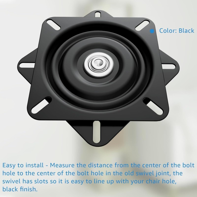 7inch Heavy-Duty Bar Stool Rotating Base Replacement, 360 ° Square