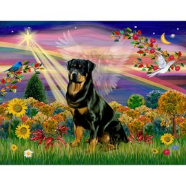 CafePress Autumn Angel & Rottie Throw Blanket Super Soft Fleece Plush Throw Blanket, 60"x50"