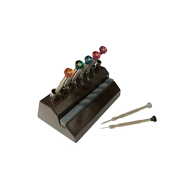 Jewellers Tools 7 Screwdriver Storage Stand (Sharpening Stone) : Wooden