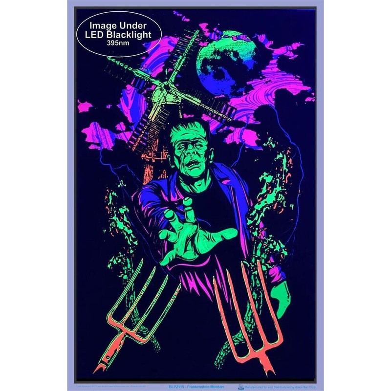 Frankenstein Monster - Blacklight Poster - Laminated - 23.5" x