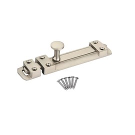 Slide Bolt Satin Nickel 150mm Crank Sliding Door Gate Bathroom,Toilet, Gate, Cupboards & Cabinets Bolts 150mm Brass Door Latch with Screws, Ideal Door Locks