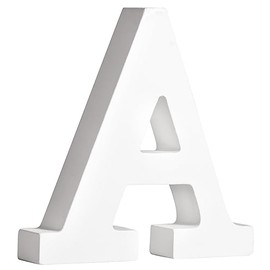 Rayher MDF Letter A, White, 10.9 x 11 cm, Thickness 2 cm, 3D Wooden Letters FSC Certified, 64540102
