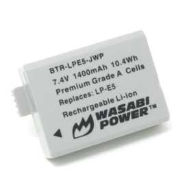 Wasabi Power Battery for Canon LP-E5 and Canon EOS 450D, 500D, 1000D, Kiss F, Kiss X2, Kiss X3, Rebel XS, Rebel XSi, Rebel T1i