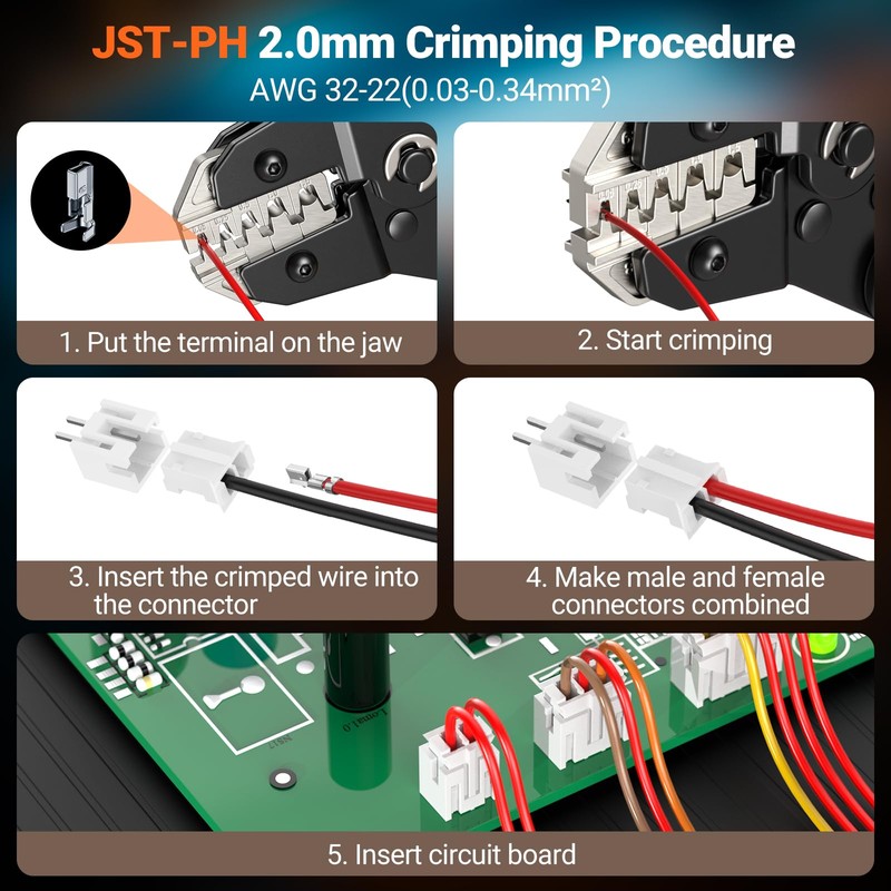 Preciva Crimping Tool Connector kit - AWG28-16/0.08-1.5mm² Ratcheting Crimper with