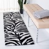 Safavieh Florida Shag Collection SG452 Zebra Print 1.2-inch Thick Runner,