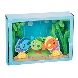 Fun Express Aquarium Box Craft Kit for Summer Fun - Perfect for VBS Vacation Bible School Supplies & Decor - Unique Aquatic Crafts Together - 12 Pieces