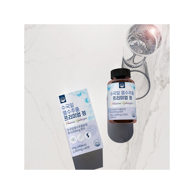 Wellness 웰리즈 수국잎 열수추출 프리미엄정 1000mg x 60정 1개 2개월분