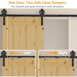 2Pcs Barn Door Soft Close Mechanism - Lashow Upgraded No-Drill Version Sliding Barn Door Hardware for Door Weight 70-160 Pounds Adjustable Door Stoppers, Actuator Spacers Included