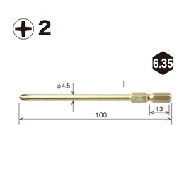 Vessel GM162100 Gold Stepped Bit + 2 x 100