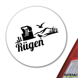 Huuraa Aufkleber Rügen Strandmotiv Geschenk 10cm Sticker Rügen Geschenkidee