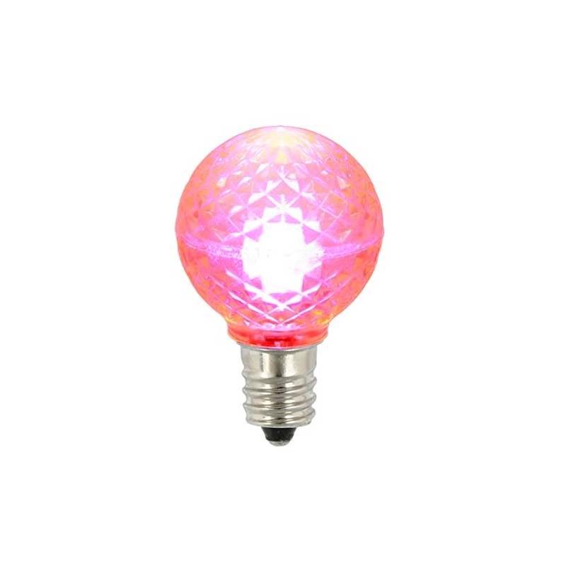 Vickerman G30 LED Pink Bulb E12 Nickel Base .45W, Package
