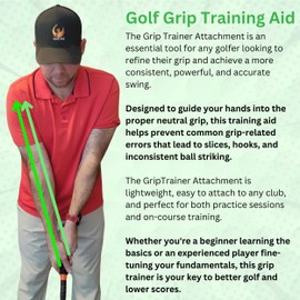Golf Club Grip Training Aid – Swing Training Aid for Proper Hand Placement & Grip Consistency – Portable Golf Practice Tool for Improved Swing Rhythm & Accuracy Skill Levels