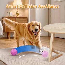 morhandisn Active Rolling Wicked Ball – Self-Moving Dog Toy with Auto-Rolling & Jumping, Smart Obstacle Avoidance, E-TPU Material, IP54 Waterproof, Interactive Ball for Medium/Large Dogs (Pink)