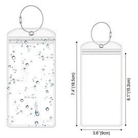 6 Pcs PVC Luggage Tag Holders Suitcase Labels Bag Tag Baggage ID Label Tags Travel Luggage Name Tags with Steel Loops for Vacation Transparent Silver