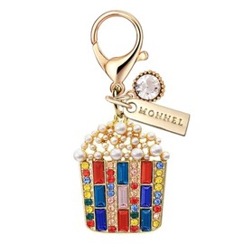 MONNEL MC397 Crystal Popcorn Lobster Clasp Charm for Women with Velvet Bag (Rainbow,1 Piece)