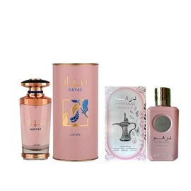 Lattafa & Ard Al Zaafaran Perfumes | Mayar + Dirham Wardi | Women's Fragrances | 3.4 oz Per Bottle | Fruity - Rose | Sweet - Floral