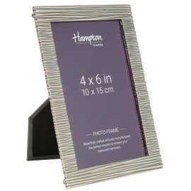 Hampton Frames YENNEFER 4x6 (10x15cm) Silver Contoured Photo Frame Glass YEN59946N
