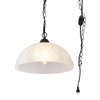 WEIYOUDJ Plug in Pendant Light Alabaster Glass Shade Hanging Lamp