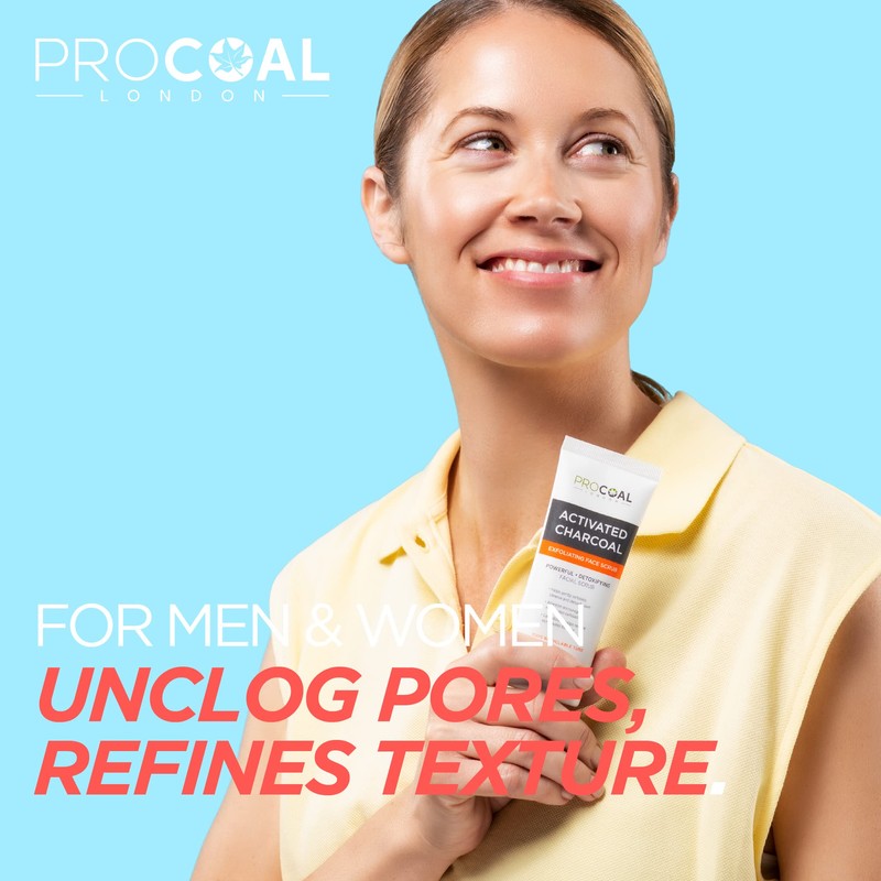 Face Scrub, Premium Exfoliating Charcoal Face Scrub 70ml by PROCOAL