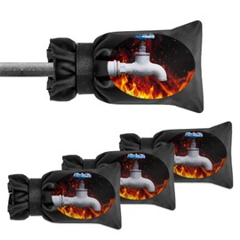 Outdoor Faucet Covers for Winter Freeze Protection- Fit for Outdoor Water Faucet Cover Socks for Winter Freeze Protection Pipe Antifreeze Water Insulation Spigot Backflow Cover 5.3"W x 8"H -4 Pack