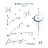 MEGA TATTOO 12 types of constellation tattoo stickers (choose 1), 1 piece, Pisces Pisces / MEGA TATTOO 별자리 타투스티커 12종(택1), 1개, Pisces 물고기자리
