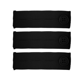 YUEBOSUL 3 Pcs Elastic Pants Button Extender, Waistband Extenders for Men and Women Jeans Skirts Pants (Black)