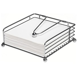 Phininia Napkin Holder for Table, Modern Flat Napkin Dispenser for Kitchen and Dining, Paper Napkin Holders with Weighted Arm for Easy Access, Kitchen Decor and Accessories, Dining Table Decor, Silver