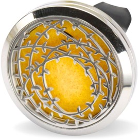 Zen’Arôme Diffusor für ätherische Öle für das Auto Clip’Arôme Crown – Diffusor + 5 Duftlöscher mit ätherischen Ölen oder Parfüm – Edelstahl – am Lüftungsgitter befestigt