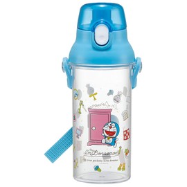 Skater PSB5TR-A Doraemon Water Bottle, 16.9 fl oz (480 ml), Line Design, Sanrio Plastic Clear Bottle, For Kids, Made in Japan