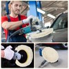 Tallew 6 Pcs 3 Inch Wool Polishing Pad Hook Loop