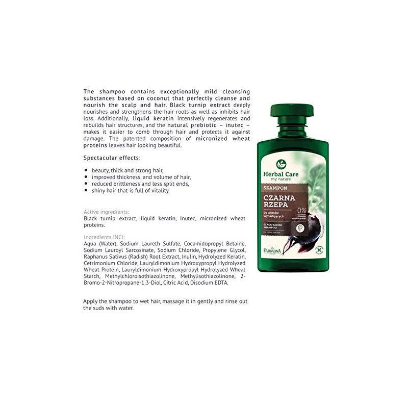 FARMONA Herbal Care: BLACK RADISH Shampoo (330 ml) & BLACK