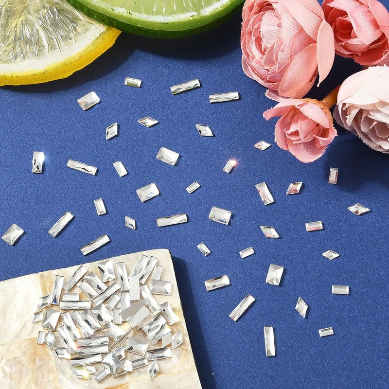 SUNNYCLUE 420 Stück 7 Stile Rechteckige Glas Strasssteine Mit Flacher