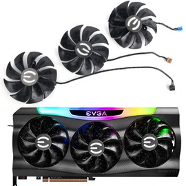 Coolerage 87mm 12V 0.55A 4Pin PLD09220S12H RTX3070 RTX3080 RTX3090 FTW3 Graphics Card Fans for EVGA RTX 3070 3080 Ti 3090 FTW3 Ultra Gaming GPU Cooler (Full set-3pcs)