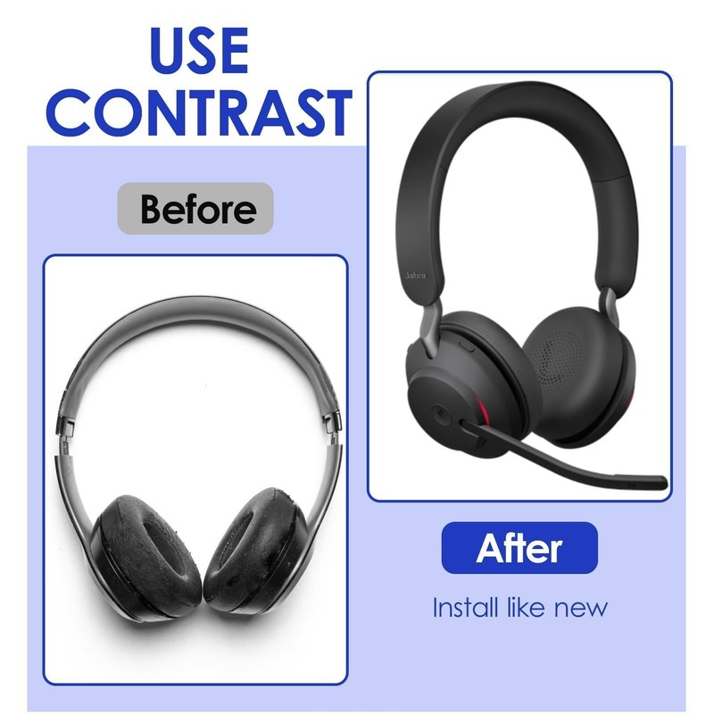 Replacement Ear Pads for Elite 45h Soft Leather Foam Ear