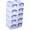 Really Useful Plastic Storage Box 0.3 Litre Clear (Pack of
