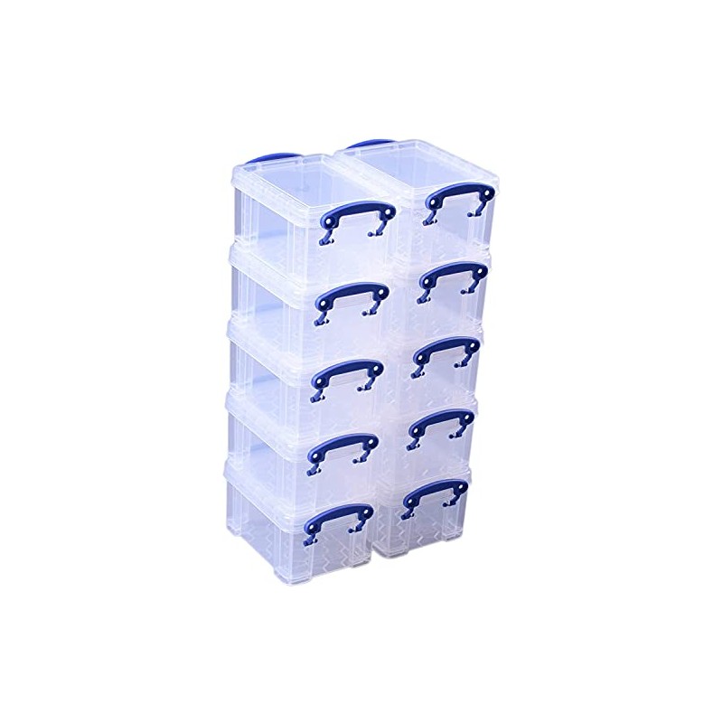 Really Useful Plastic Storage Box 0.3 Litre Clear (Pack of