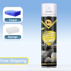 Dutilma Car Interior Foam Cleaner Spray 650ml Multifunctional Heavy Duty Cleaner for Auto Upholstery,Carpets & Leather,Degreaser & Deodorizer:_2 Bottle