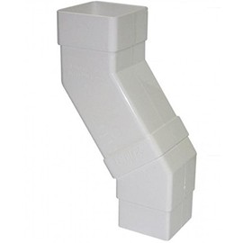 FLOPLAST 65mm Square Downpipe Adjustable Offset Bend - White