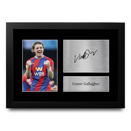HWC Trading FR A4 Conor Gallagher Crystal Palace Gifts Printed Signed Autograph Picture for Football Fans and Supporters - A4 Framed