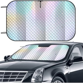 Tavaleu Car Windshield Sun Shade Foldable Car Shades for Front Windows | 55" L x 29" W, Double Layer Bubble Material, Reflective Aluminum Foil, Easy to