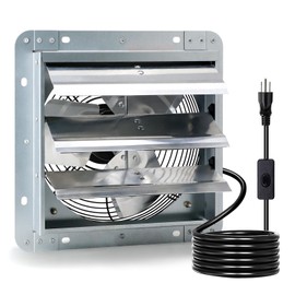 Criditpid 7 Inch Wall Mounted Shutter Exhaust Fan with ON/OFF Switch, High-Speed, Low-Noise Pure Copper Motor, Wall Exhaust Fan for Gable, Shed, Garage, Greenhouse, Kitchen, Attic, 760 CFM, 1600 RPM.