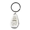 Bottle Opener Keyring with Engraving "Eigenschaften eines Papa" - Chrome
